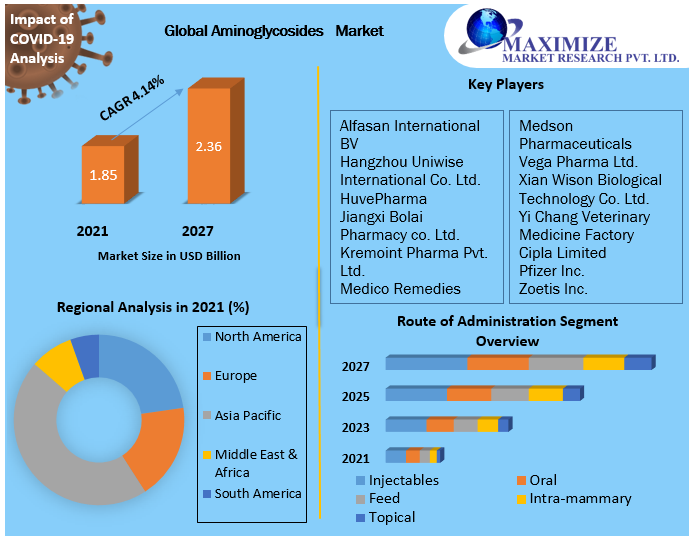 Global Aminoglycosides Market Size ,share , Analysis of Current Industry Trends,  Regional Trends and Outlook, Growth Forecast To 2027