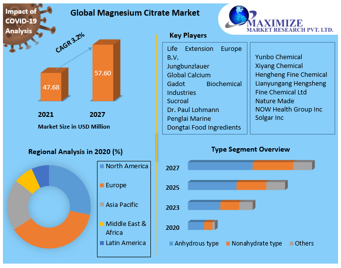 Magnesium Citrate Market: Global Analysis, Trends, and Forecast 2027
